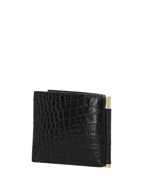 black calf leather embossed crocodile effect Tom Ford | YT231LCL168G1N001